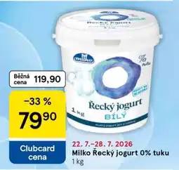Tesco Milko Řecký jogurt 0 % tuku nabídka