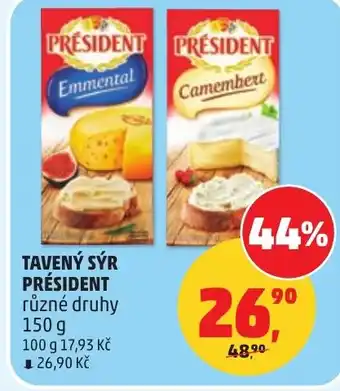 Penny Market Tavený sýr président nabídka