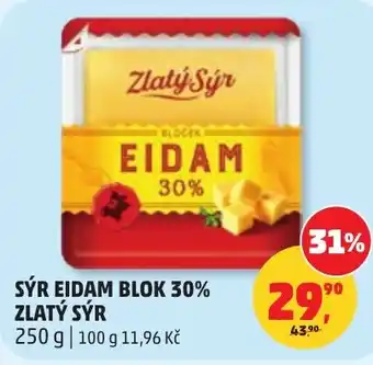 Penny Market Sýr eidam blok 30% zlatý sýr nabídka