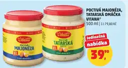 Penny Market Poctivá majonéza, tatarská omáčka vitana nabídka