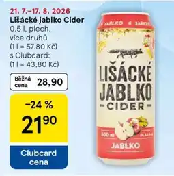 Tesco LIŠÁCKÉ JABLKO Cider nabídka