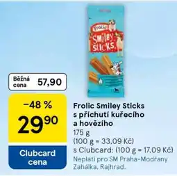 Tesco Frolic Smiley Sticks s příchutí kuřecího a hovězího nabídka