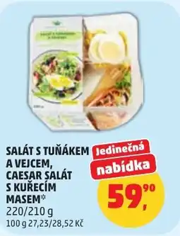 Penny Market Salát s tuňákem a vejcem, caesar salát s kuřecím masem nabídka