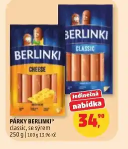 Penny Market Párky berlinki classic, se sýrem nabídka