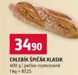 Terno CHLEBÍK ŠPIČÁK KLASIK 400 g pečivo rozmrazené nabídka