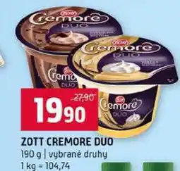 Terno ZOTT CREMORE DUO 190 g vybrané druhy nabídka
