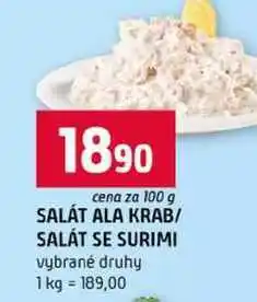 Terno SALÁT ALA KRAB SALÁT SE SURIMI vybrané druhy nabídka