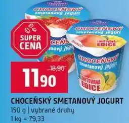 Terno CHOCEŇSKÝ SMETANOVÝ JOGURT 150 g vybrané druhy nabídka