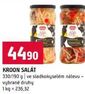 Terno KROON SALÁT 330/190 g ve sladkokyselém nálevu vybrané druhy nabídka