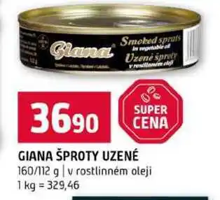 Terno GIANA ŠPROTY UZENÉ 160/112 g v rostlinném oleji nabídka