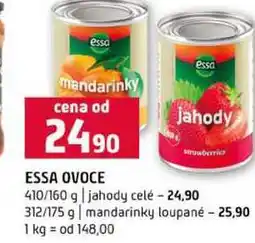 Terno ESSA OVOCE 410/160 g jahody celé 312/175 g mandarinky loupané nabídka