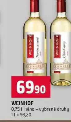 Terno WEINHOF 0,75l vino vybrané druhy nabídka