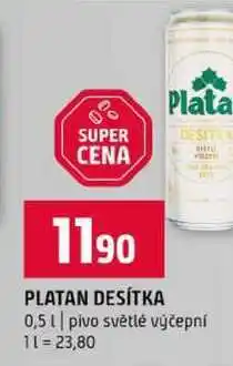 Terno PLATAN DESÍTKA 0,5l pivo světlé výčepní nabídka
