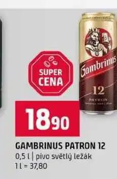 Terno GAMBRINUS PATRON 12 0,5l pivo světlý ležák nabídka