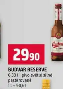 Terno BUDVAR RESERVE 0,33l pivo světlé silné pasterované nabídka