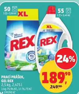 Penny Market Prací prášek, gel rex nabídka