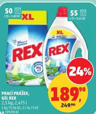 Penny Market Prací prášek, gel rex nabídka