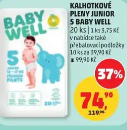 Penny Market Kalhotkové pleny junior 5 baby well nabídka