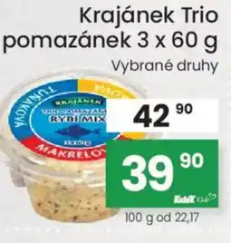 Kubík potraviny Krajánek Trio pomazánek nabídka