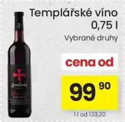 Kubík potraviny Templářské víno nabídka