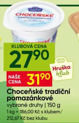 Hruška Choceňské tradiční pomazánkové nabídka