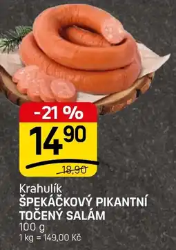 Flop Krahulík Špekáčkový pikantní točený salám nabídka