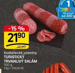Flop Kostelecké uzeniny Turistický trvanlivý salám nabídka