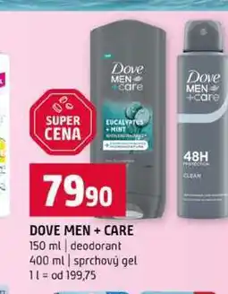 Terno DOVE MEN + CARE 150 ml deodorant 400 ml sprchový gel nabídka