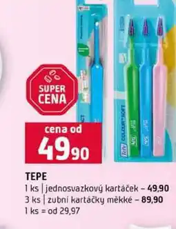 Terno TEPE 1 ks jednosvazkový kartáček 3 ks zubní kartáčky měkké nabídka
