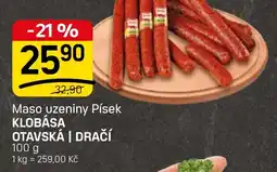 Flop Maso uzeniny Písek Klobása otavská | dračí nabídka