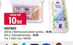 Terno INSPIRED 200 ks Bambusové vatové tyčinky 100 g Kosmetická vata nabídka