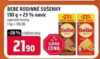 Terno BEBE RODINNÉ SUŠENKY 130 g + 23% navíc vybrané druhy nabídka