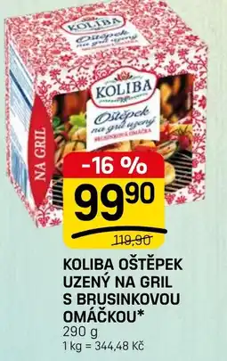 Flop Koliba Oštěpek uzený na gril s brusinkovou omáčkou nabídka