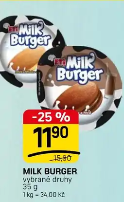 Flop Milk Burger nabídka