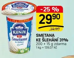 Flop Kunin Smetana ke šlehání 31% nabídka