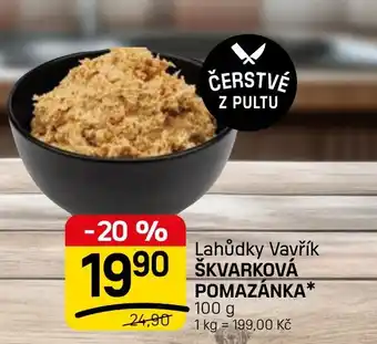 Flop Lahůdky Vavřík škvarková pomazánka nabídka