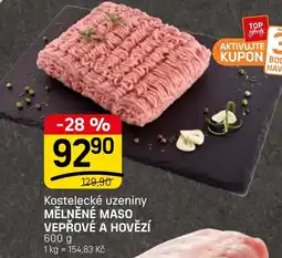 Flop Kostelecké uzeniny Mělněné maso vepřové a hovězí nabídka