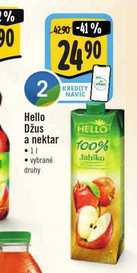 Jip Hello džus a nektar nabídka