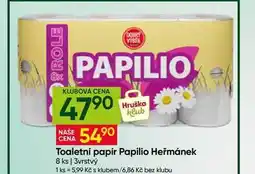 Hruška Papilio Toaletní papír Heřmánek 8 ks 3vrstvý nabídka