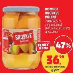 Penny Market KOMPOT BROSKVE PŮLENÉ, 700/365 g nabídka