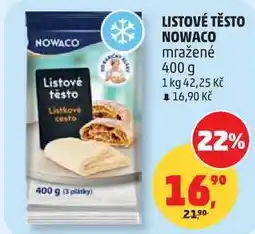 Penny Market LISTOVÉ TĚSTO NOWACO mražené nabídka