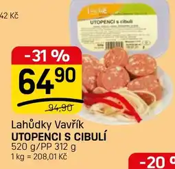 Flop Lahůdky Vavřík Utopenci s cibulí nabídka