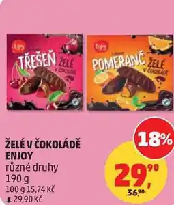 Penny Market ŽELÉ V ČOKOLÁDĚ ENJOY různé druhy nabídka