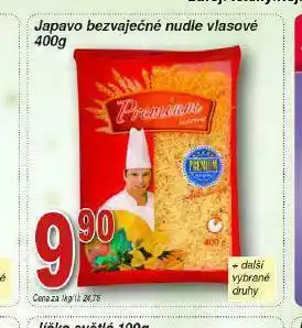 Lidl Japavo bezvaječné nudle nabídka