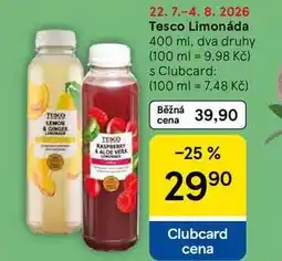 Tesco Tesco Limonáda, 400 ml, dva druhy nabídka
