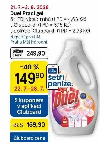 Tesco Duel Prací gel, 54 PD, více druhů nabídka