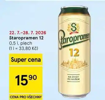 Tesco Staropramen 12, 0,5 l, plech nabídka