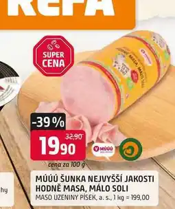 Trefa ŠUNKA NEJVYŠŠÍ JAKOSTI HODNĚ MASA, MÁLO SOLI nabídka