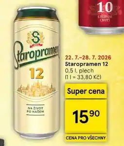 Tesco Staropramen 12, 0.5 l, plech nabídka