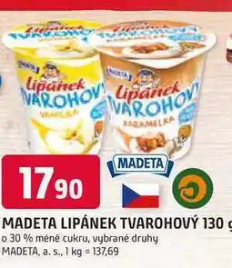 Trefa MADETA LIPÁNEK TVAROHOVÝ 130 g o 30 % méně cukru, vybrané druhy nabídka